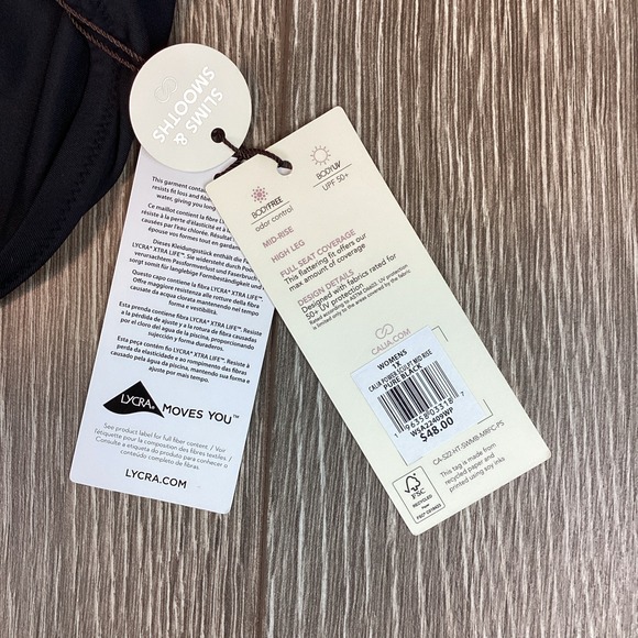 CALIA Power Sculpt Mid Rise Black‎ Plus Size 1X Swimsuit Bottom UPF 50 High Leg - Picture 6 of 6